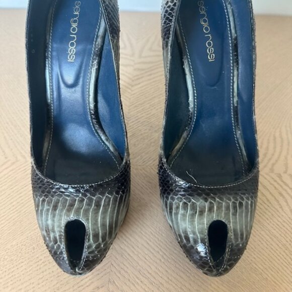 Sergio Rossi Snakeskin Cachet Pumps, Vero Cuoio, Blue Gradient, Size 37 - Picture 2 of 7